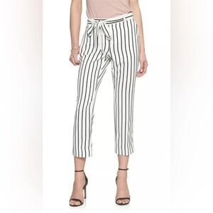 Banana Republic Women's Black and White Ankle length pant with Stripes size 4